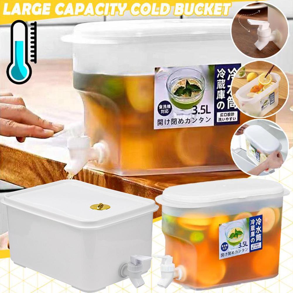Cold Drink Dispenser - 持ち運び可能な飲料ディスペンサー（蛇口付き）6L 密閉ジュース容器 パーティーやキャンプ用 耐熱冷飲料ティーポット 蓋付き