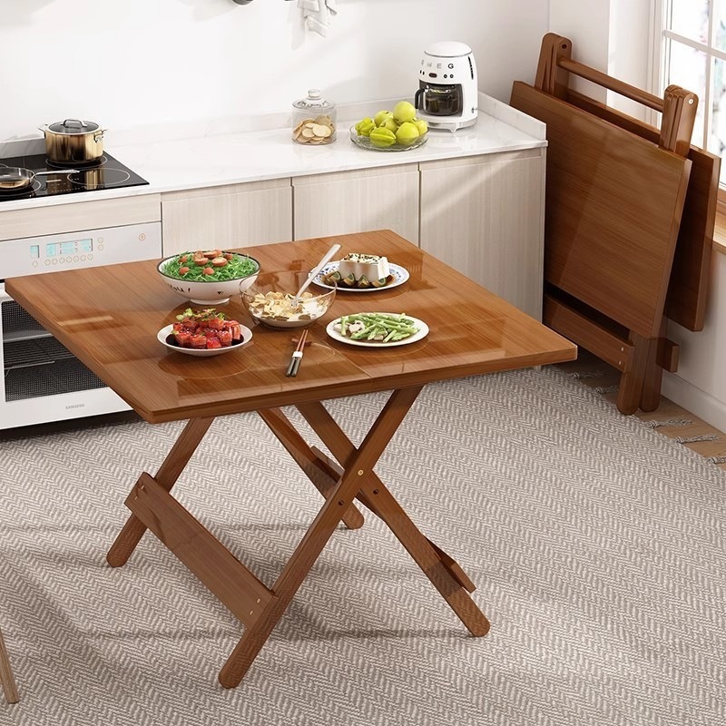 Commercial Kitchen Rental - 無垢材折りたたみ式ダイニングテーブルポータブル小型正方形ホームレンタルマーケットストール業務用ダイニングテーブルキッチンテーブル