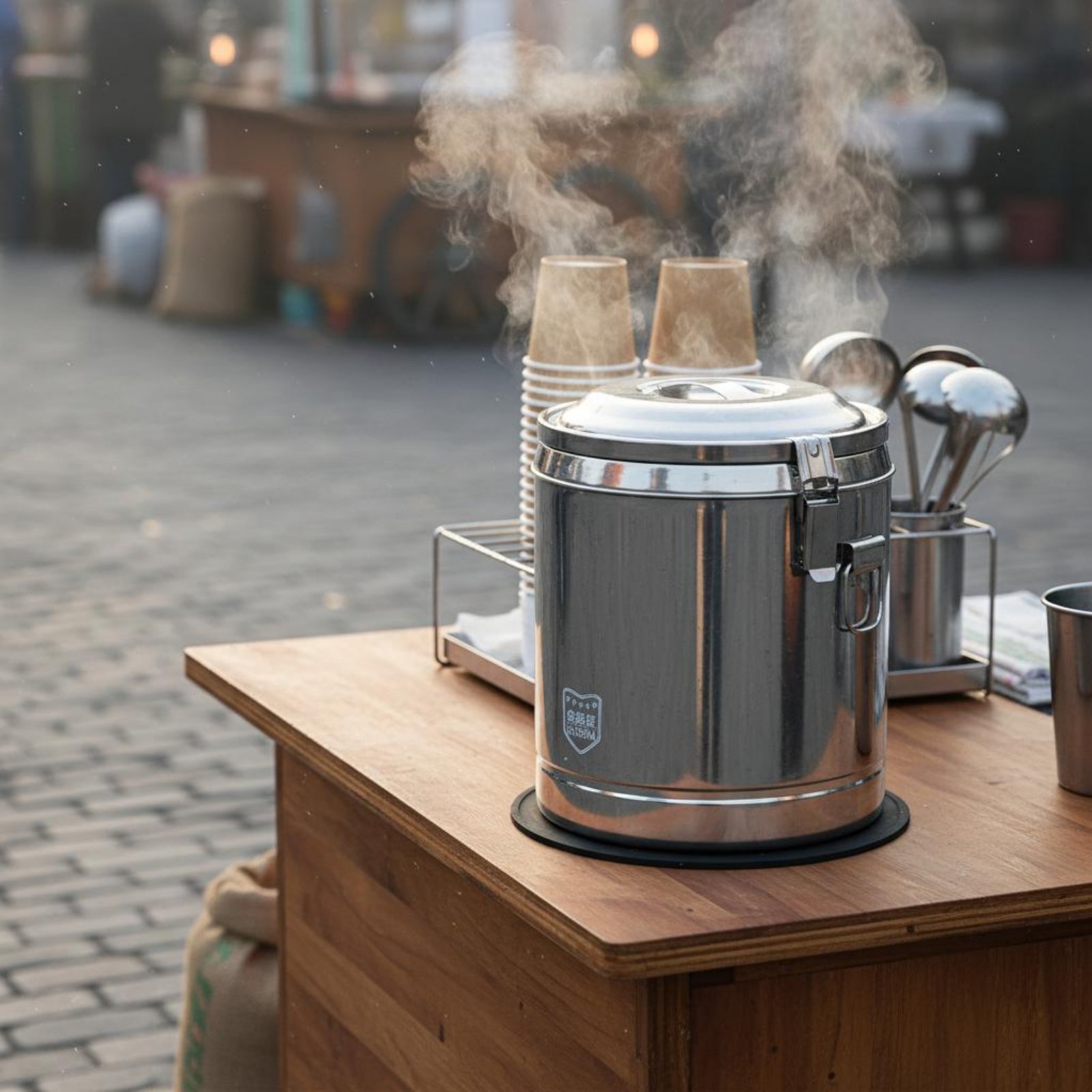 Cold Drink Dispenser - ステンレス製断熱バレル、漏れ防止設計、業務用ミルクティー容器、温冷飲料ディスペンサー、簡単操作