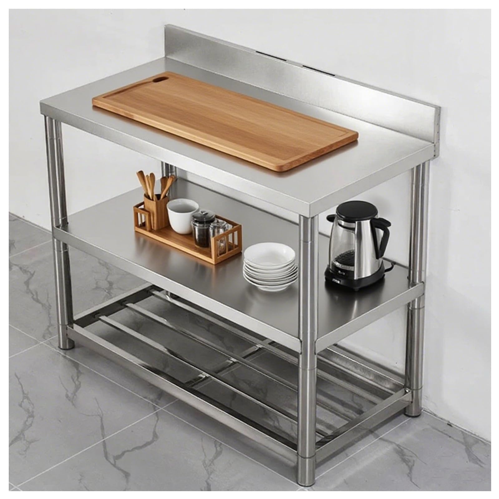 Commercial Kitchen Bench - kz-ワークテーブル ステンレス製 業務用厨房 二層式 三層式 ワークベンチ