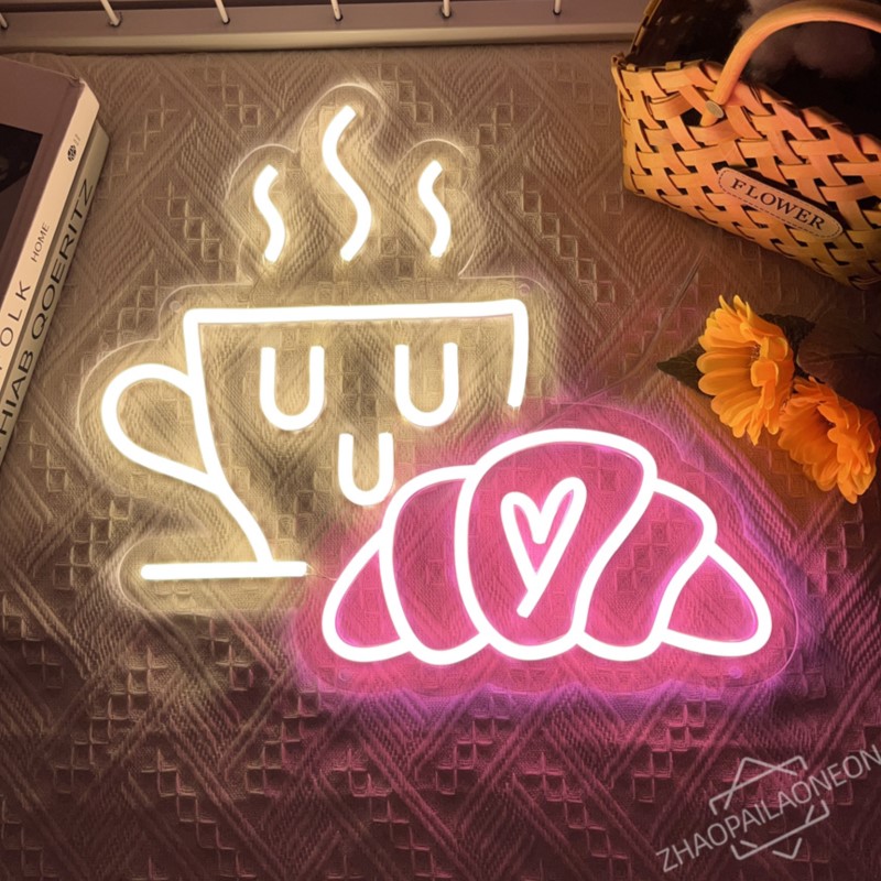 Commercial Kitchen Walls - ネオンライトサイン,コーヒーパンの看板,レストラン,朝食店,キッチン,家の装飾,LEDウォールライト,パーティーギフト