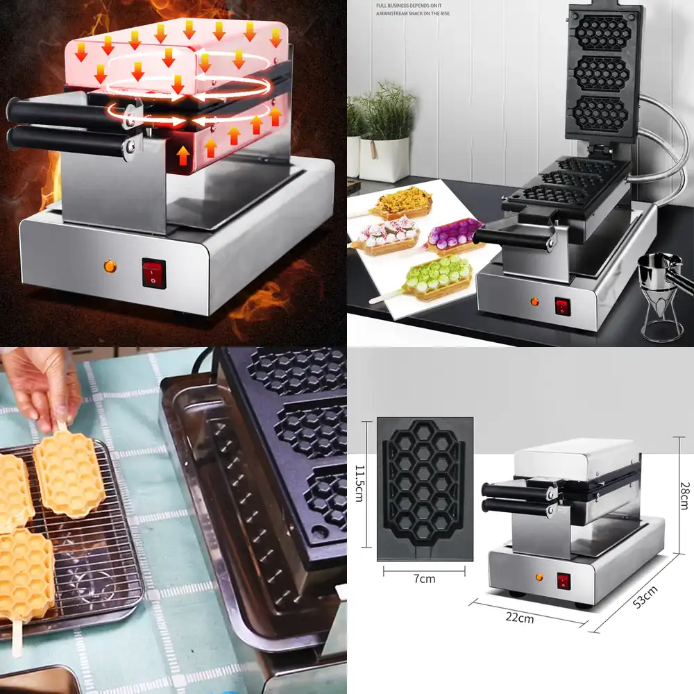 Commercial Kitchen Machinery - 業務用電気キッチンワッフルマシンハニカム型ノンスティックワッフル型ベーキング用品パンケーキ