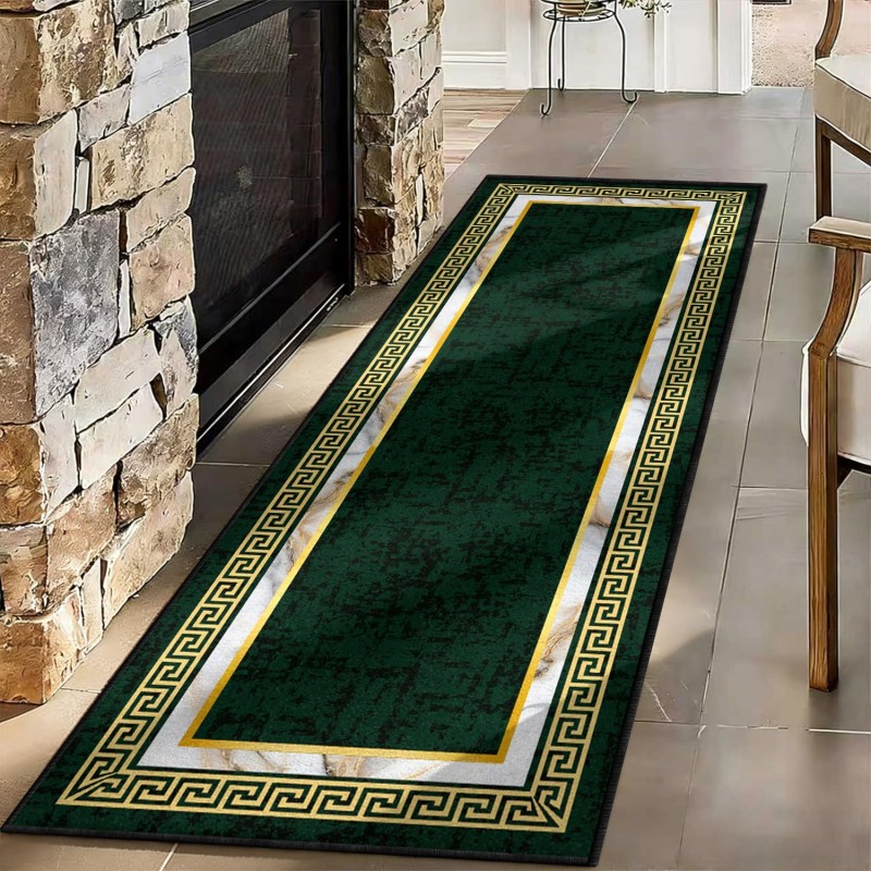 Commercial Kitchen Mats - 抽象芸術ランナーラグ 青と黄色のスプラッシュペイント柄カーペット 滑り止めフロアマット 玄関ホール キッチン エントランス