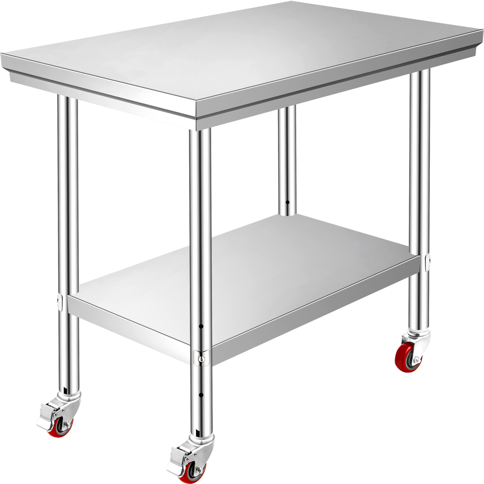 Commercial Kitchen Bench - SucceBuy ステンレス鋼キッチン作業台棚商業作業台テーブルキャスターホイール付きホームレストラン収納用