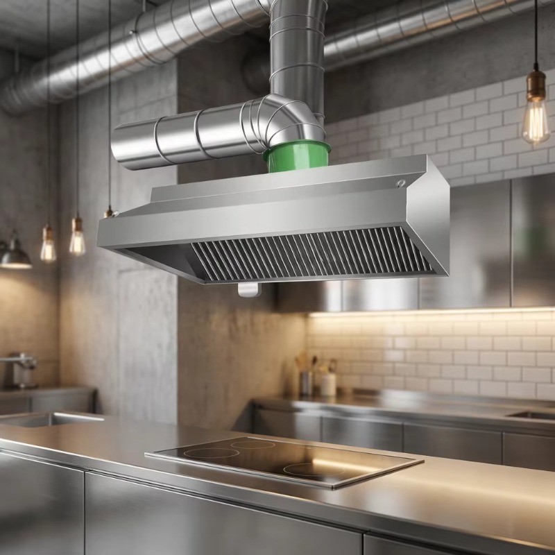 Commercial Kitchen Walls - 業務用カスタマイズ可能なキッチン壁掛けステンレス鋼製コンビネーション排気フード400Wモータープッシュボタン式
