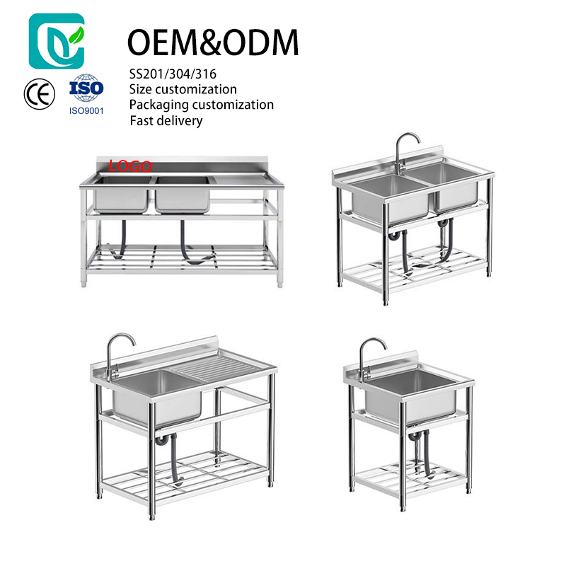 Commercial Kitchen Sink - トップセラーのステンレス製業務用シンク、カスタムキッチン自立型機器、耐久性のあるシンク