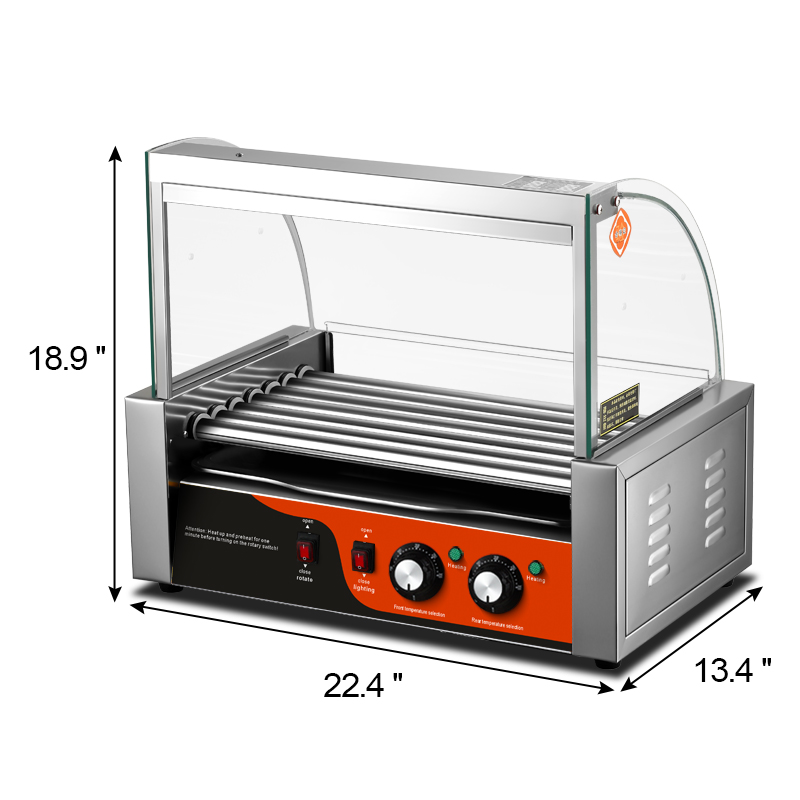Commercial Kitchen Machinery - 業務用電気ステンレス製ホットドッグ＆ソーセージグリルマシン7ローラーキッチンオーブン