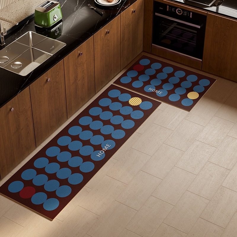 Commercial Kitchen Mats - ロングストリップキッチンフロアマット PVCレザーラグ 防水 防汚 耐油 キッチンマット