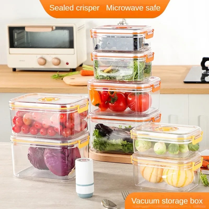 Commercial Kitchen Refrigerator - 真空鮮度保持ボックス冷蔵庫密閉キャニスターウォーマー透明食品保存容器キッチンオーガナイザー弁当