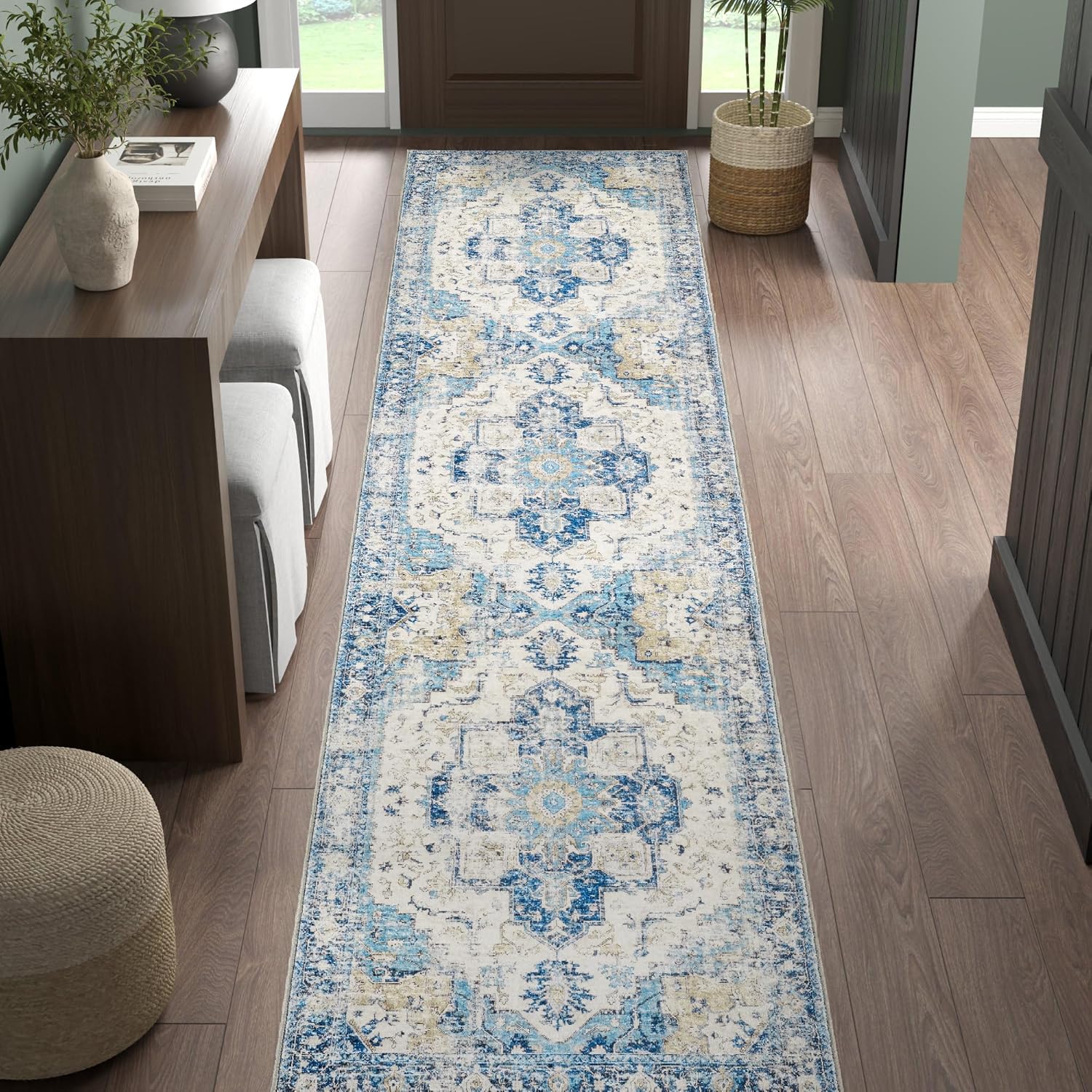 Commercial Kitchen Mats - VIKAMA ボヘミアンランナーラグ 滑り止め 軽量 廊下 キッチン