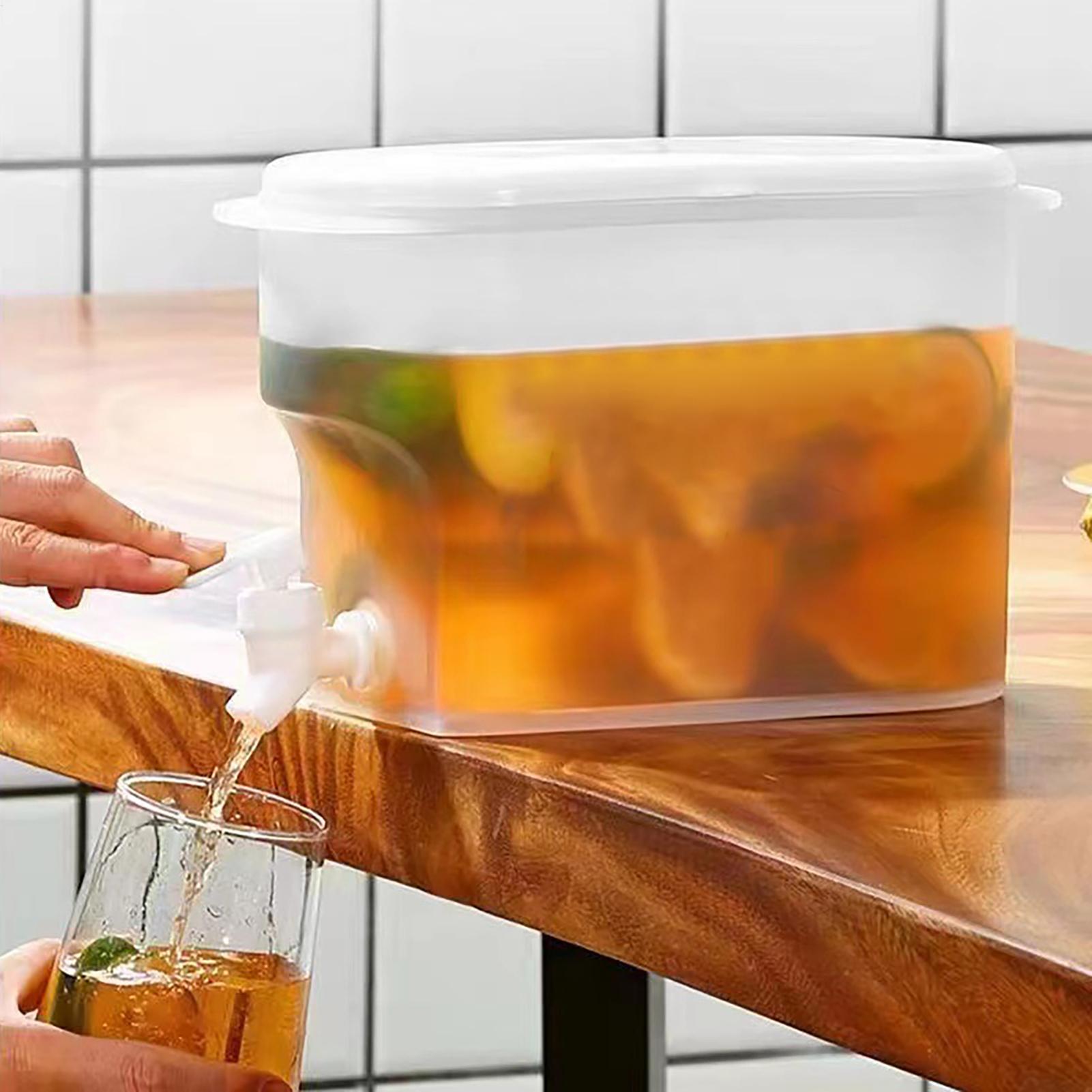Cold Drink Dispenser - 蛇口付き冷水筒 3.5L アイスバケット 冷水ピッチャー ジューススピゴット フルーツドリンクディスペンサー
