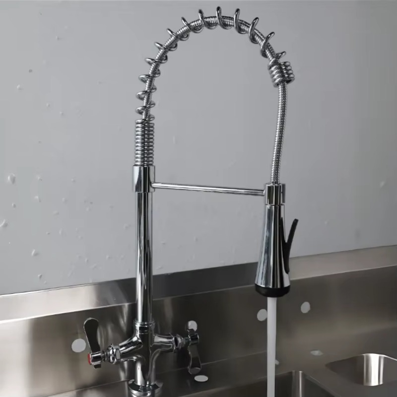Commercial Quality Kitchen Faucet - 高品質のクラシックホテル仕様プルダウン式カウンタートップ商業/家庭用キッチン蛇口（プレリンススプレーヘッド付き）