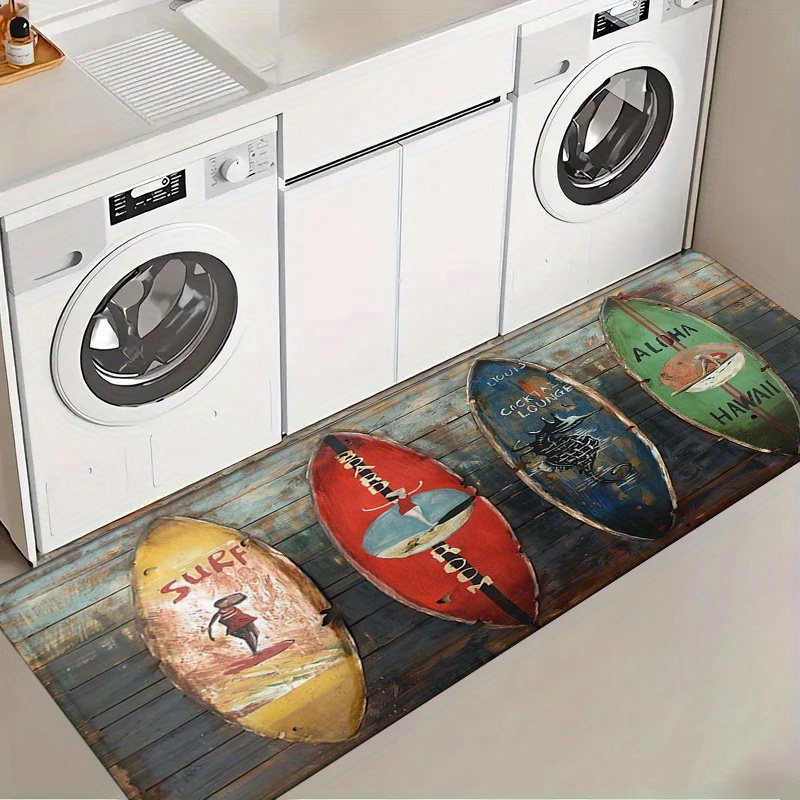 Commercial Kitchen Mats - サーフボードパターンキッチン廊下ランナーカーペットマットトロピカルビーチスタイルホームデコレーションラグランドリールーム玄関フロアマット