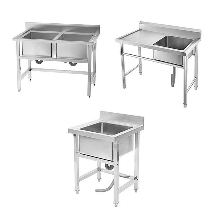Commercial Kitchen Bench - 業務用ステンレス製キッチンシンク ダブルボウルシンクベンチ 中華レストラン厨房設備工場 工場価格販売