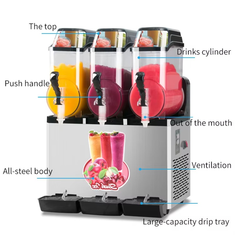 Cold Drink Dispenser - 自動業務用スラッシーマシン、36L容量、マルガリータグラニータメーカー、フローズンドリンクアイスクラッシャー、冷飲料ディスペンサー