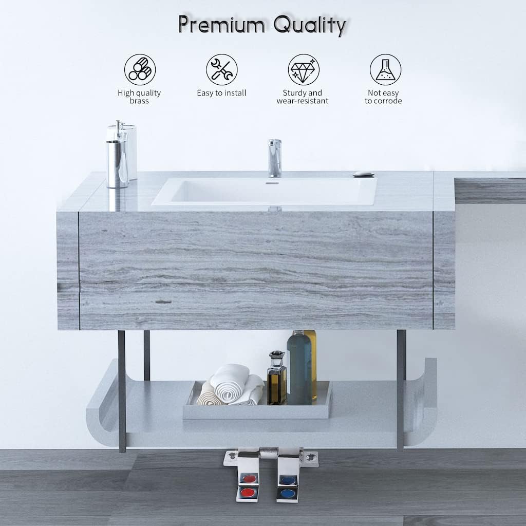 真鍮製デュアルハンドル温冷フットコントロールペダルバルブ、業 - Commercial Kitchen Sink のレビューと価格