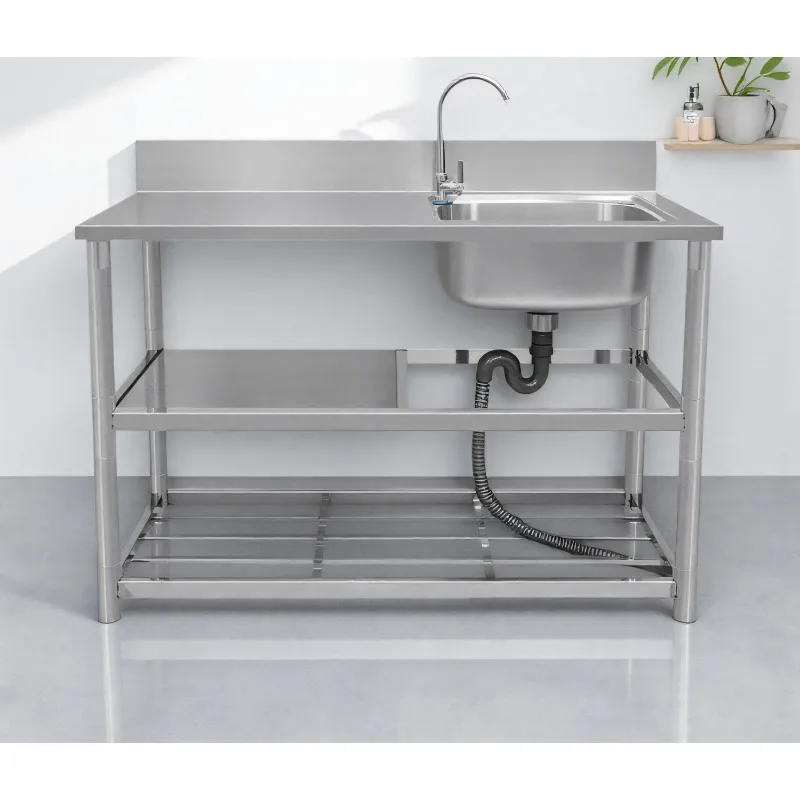 ステンレス製自立式シンク（ワークトップ付き）家庭用および業務 - Commercial Kitchen Sink のレビューと価格