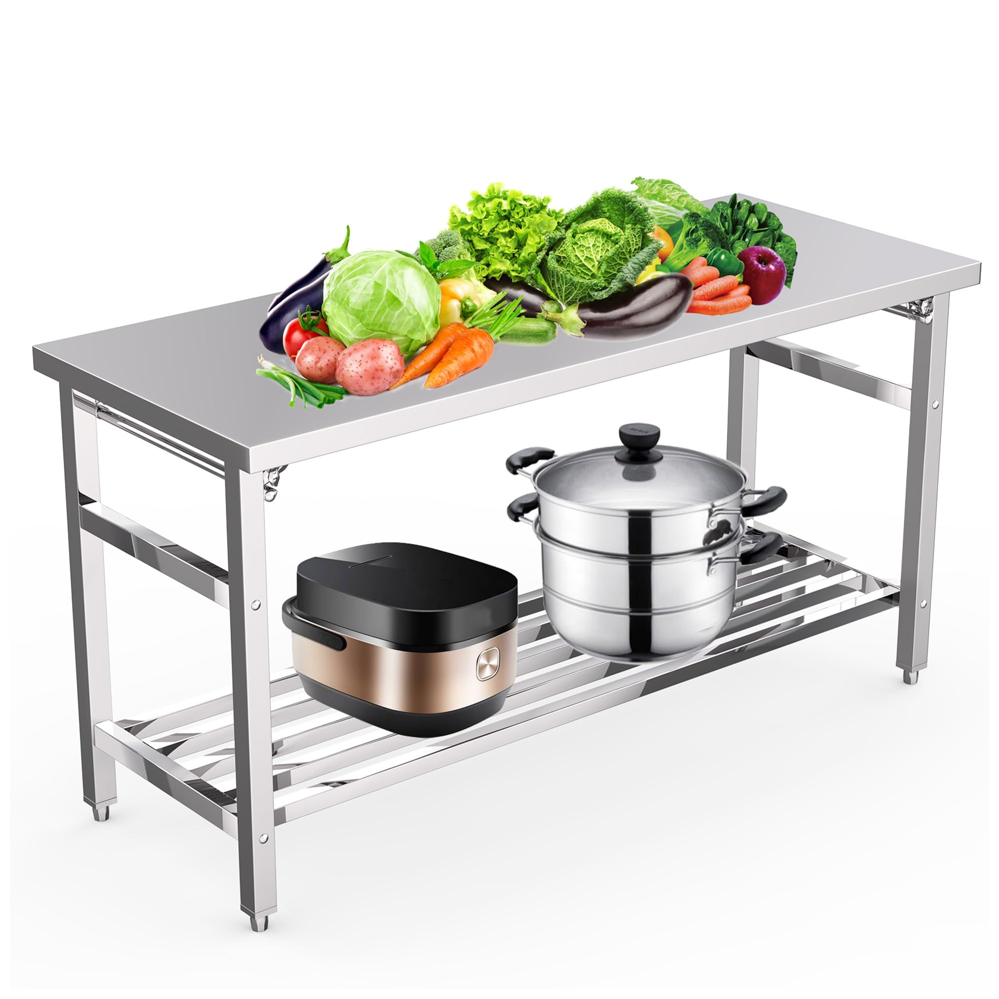 60×24インチ ステンレス製調理台＆作業台 - NSF認証 - Commercial Kitchen Bench のレビューと価格