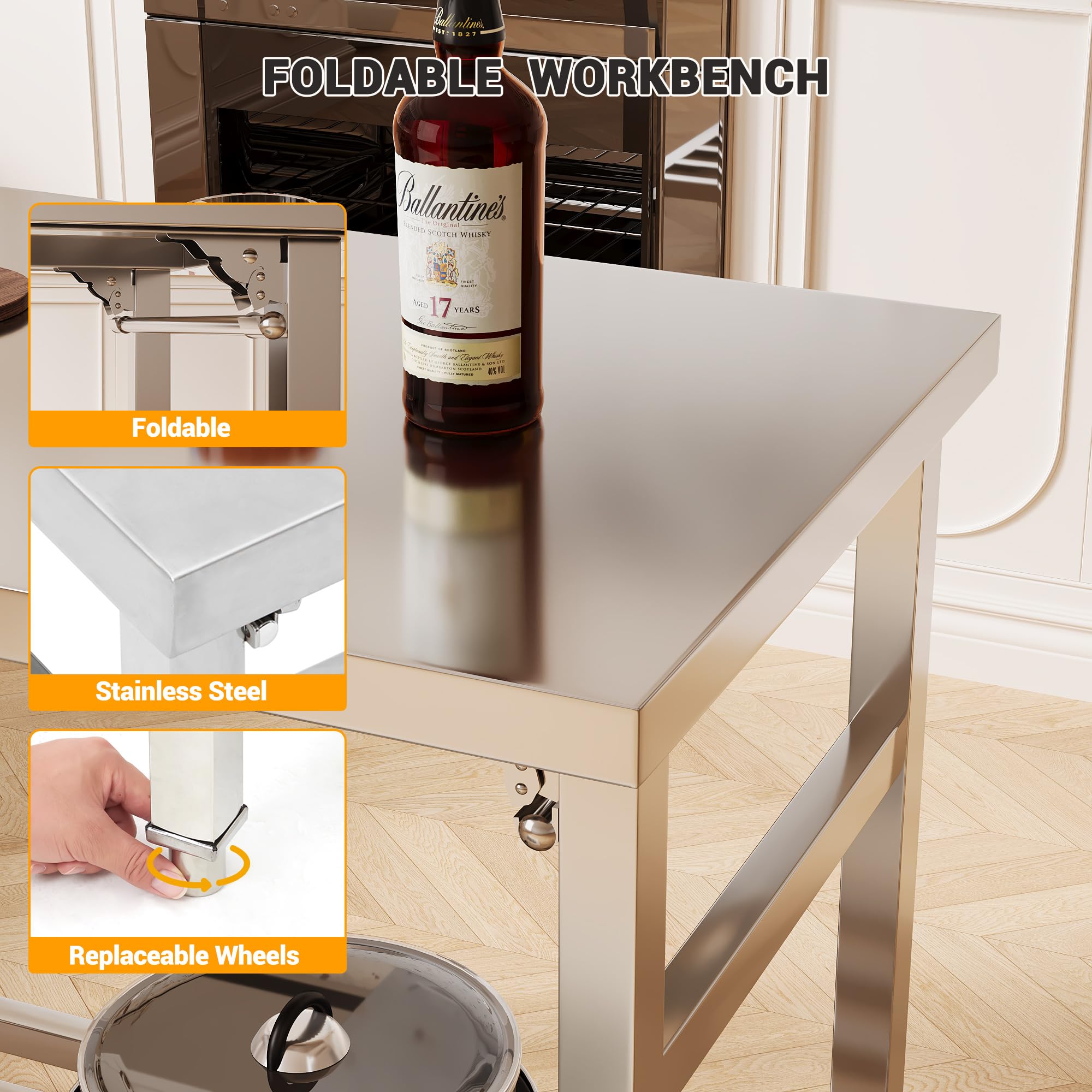 60×24インチ ステンレス製調理台＆作業台 - NSF認証 - Commercial Kitchen Bench のレビューと価格