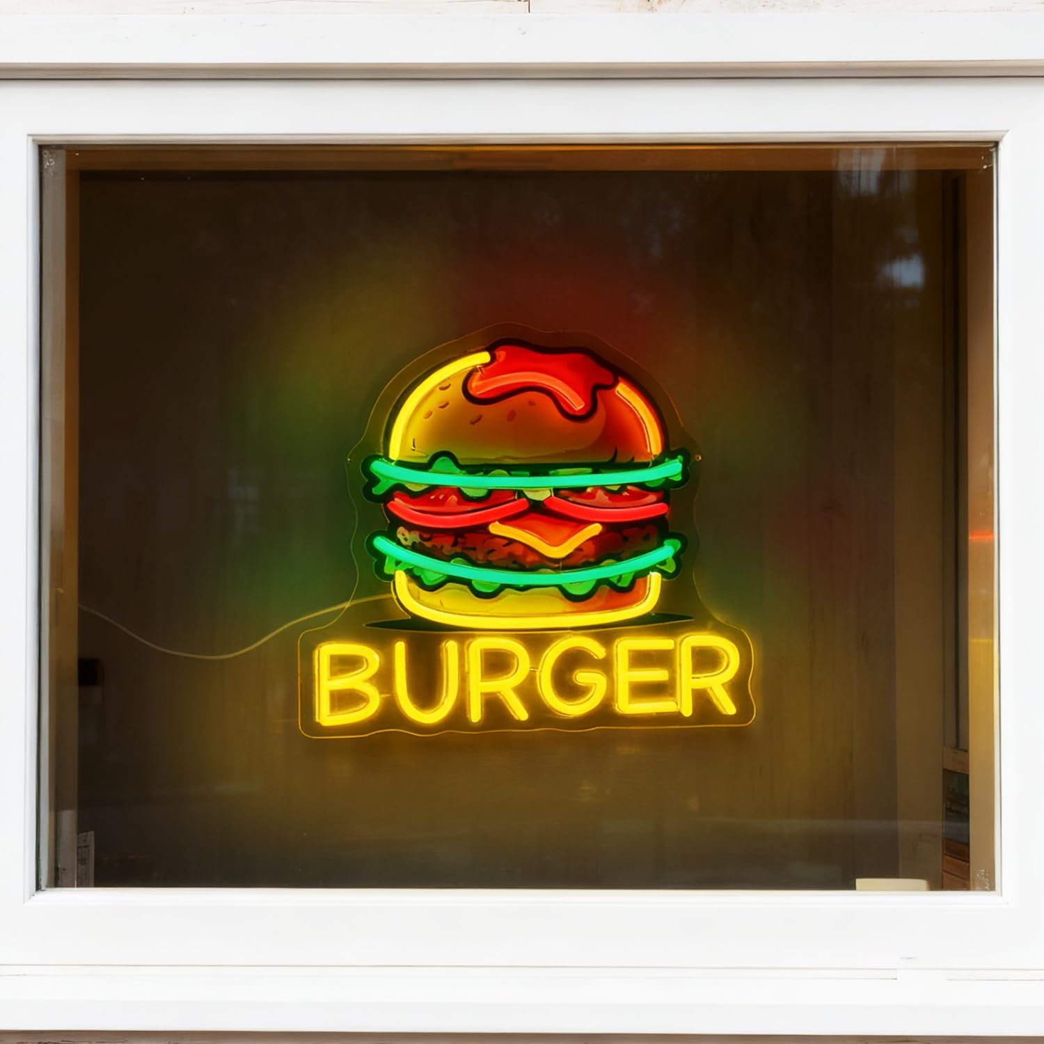 バーガーネオンサイン、LEDハンバーガーサイン、レストラン、 - Commercial Kitchen Walls のレビューと価格