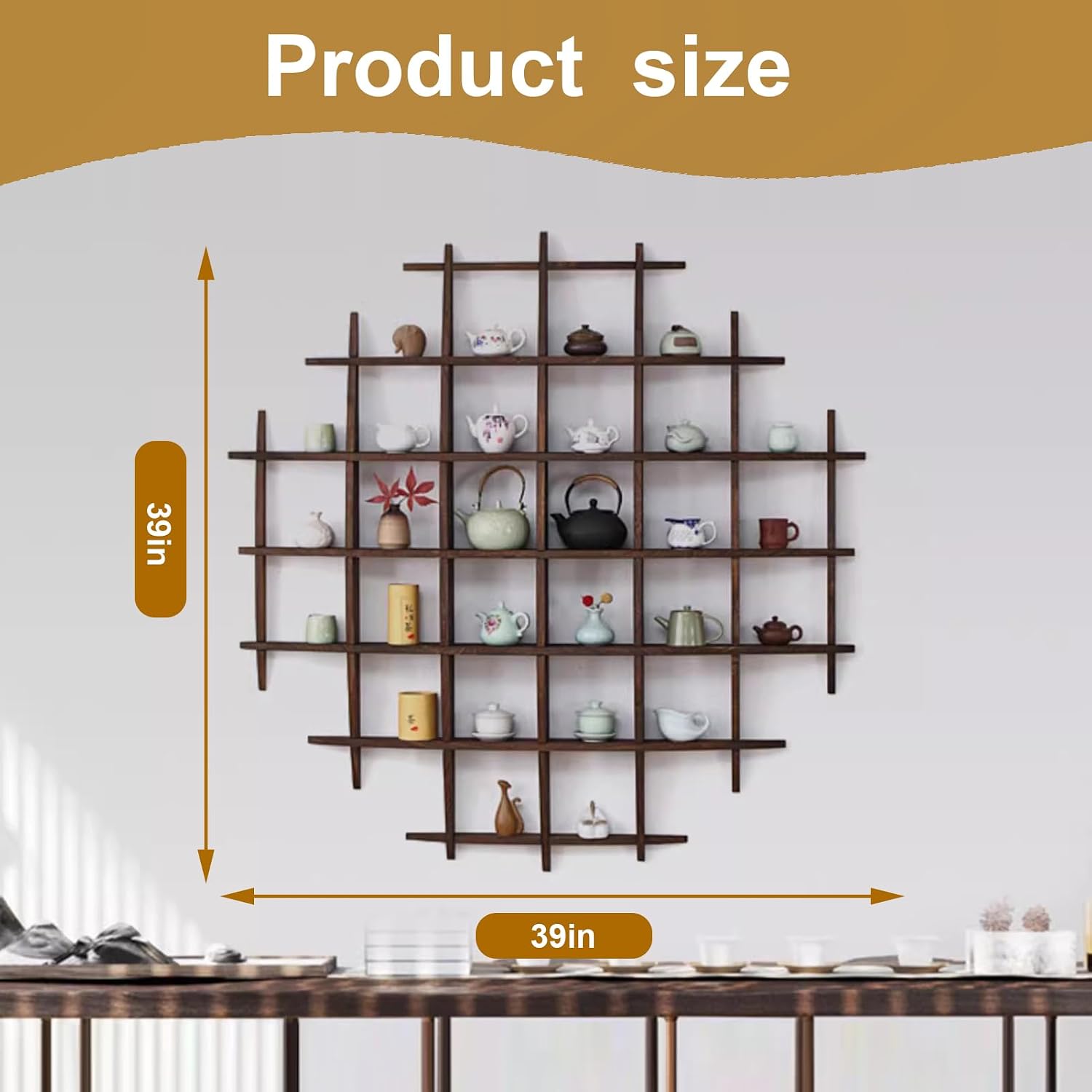 無垢材中国茶カップホルダー壁掛けティーポットディスプレイスタ - Commercial Kitchen Walls のレビューと価格