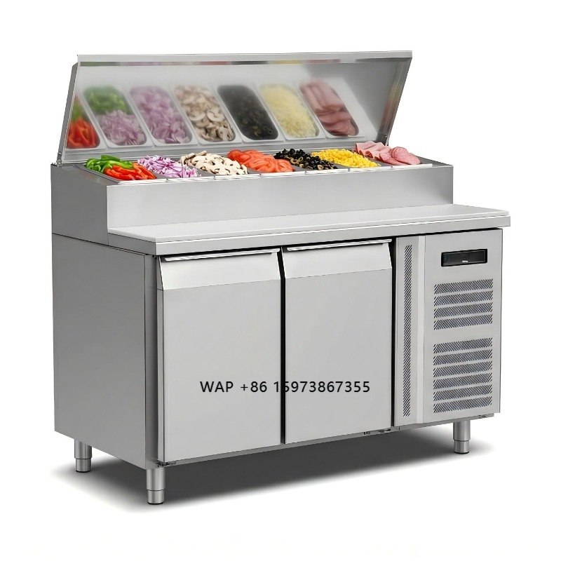OEMカウンター冷蔵庫 サンドイッチ調理用 2ドア ステンレ - Commercial Kitchen Refrigerator のレビューと価格