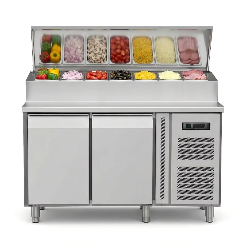 OEMカウンター冷蔵庫 サンドイッチ調理用 2ドア ステンレ - Commercial Kitchen Refrigerator のレビューと価格