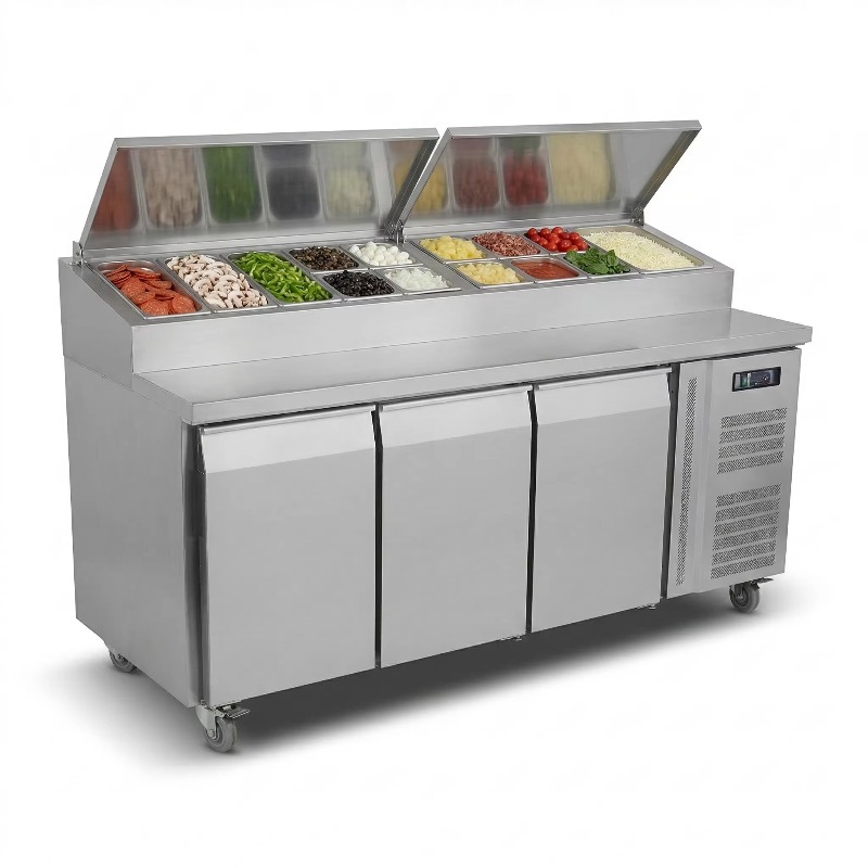 OEMカウンター冷蔵庫 サンドイッチ調理用 2ドア ステンレ - Commercial Kitchen Refrigerator のレビューと価格