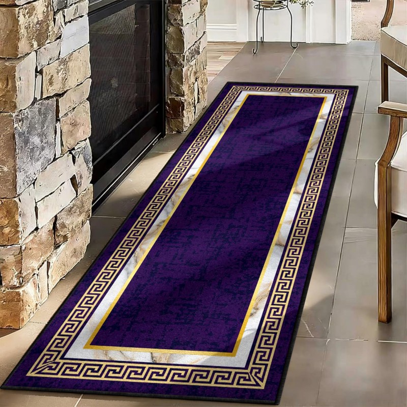 抽象芸術ランナーラグ 青と黄色のスプラッシュペイント柄カーペ - Commercial Kitchen Mats のレビューと価格