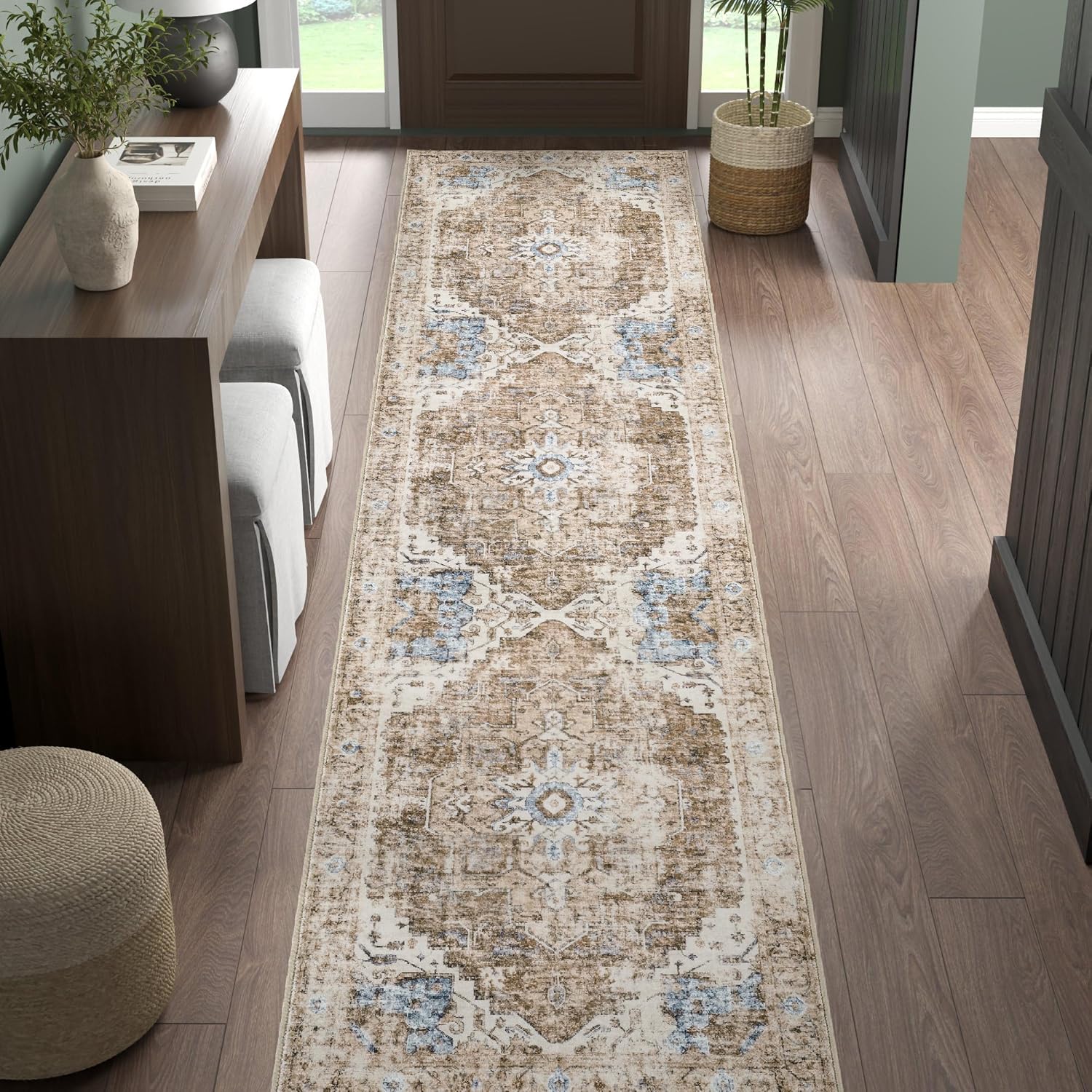 VIKAMA ボヘミアンランナーラグ 滑り止め 軽量 廊下  - Commercial Kitchen Mats のレビューと価格
