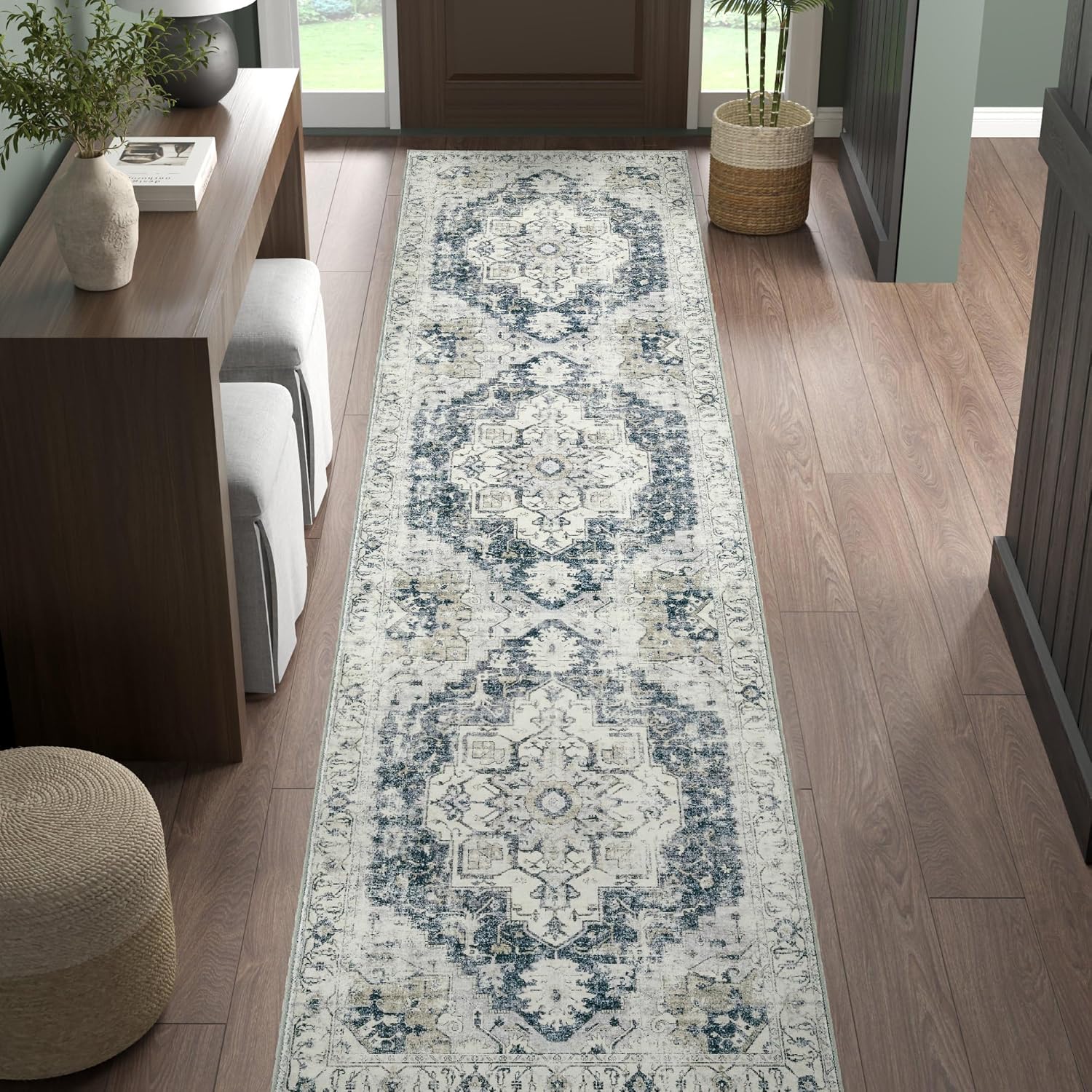 VIKAMA ボヘミアンランナーラグ 滑り止め 軽量 廊下  - Commercial Kitchen Mats のレビューと価格