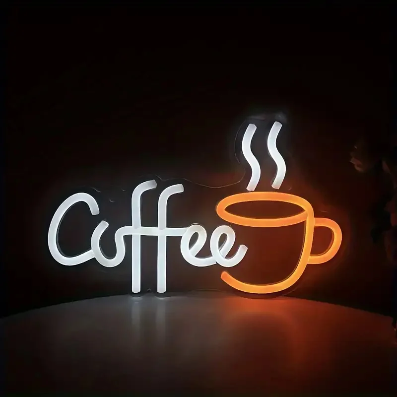 コーヒーカップデザインのネオンサイン、LEDウォールサイン、 - Commercial Kitchen Walls のレビューと価格
