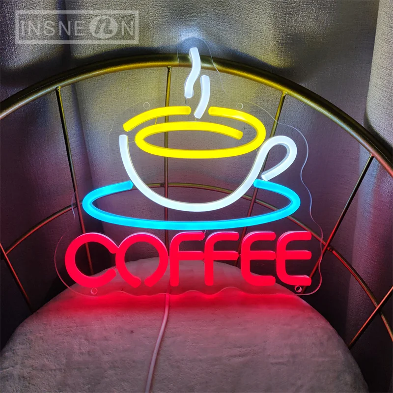 コーヒーカップデザインのネオンサイン、LEDウォールサイン、 - Commercial Kitchen Walls のレビューと価格