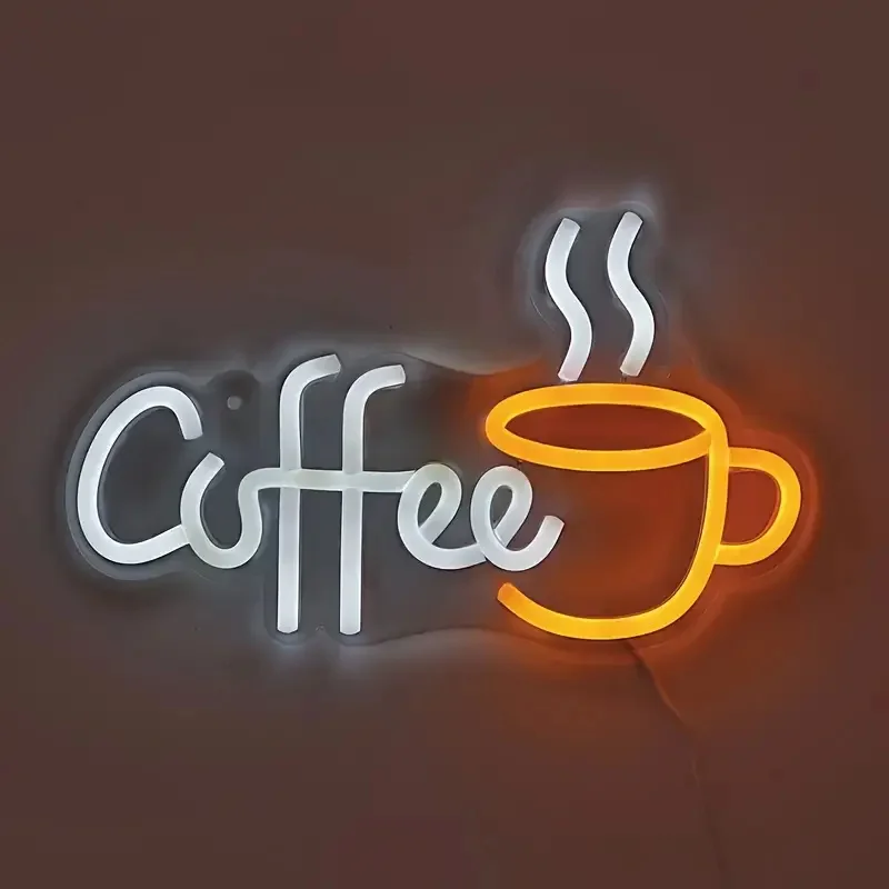 コーヒーカップデザインのネオンサイン、LEDウォールサイン、 - Commercial Kitchen Walls のレビューと価格
