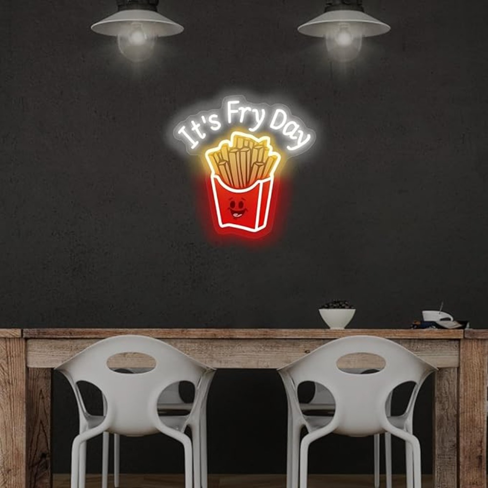 フライドポテトネオンライト,ファストフード,レストランの壁の - Commercial Kitchen Walls のレビューと価格