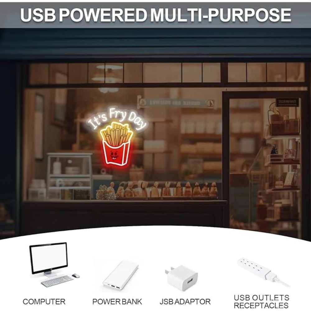 フライドポテトネオンライト,ファストフード,レストランの壁の - Commercial Kitchen Walls のレビューと価格