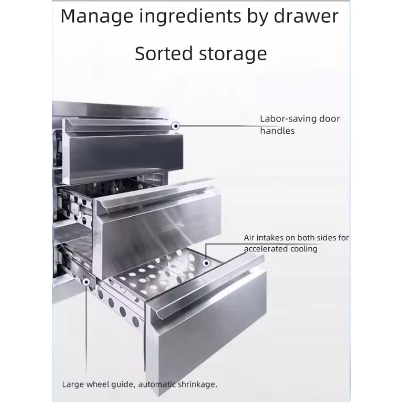 業務用ステンレス製空冷式鮮度保持キャビネットホテル厨房冷蔵庫 - Commercial Kitchen Refrigerator のレビューと価格