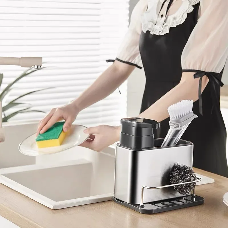 1PC 多機能ステンレス鋼食器石鹸ディスペンサースポンジホル - Commercial Kitchen Sink のレビューと価格