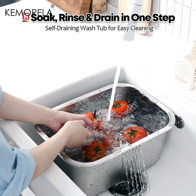 10L ポータブルステンレス鋼洗浄ボウル大型多目的食器桶野菜 - Commercial Kitchen Sink のレビューと価格