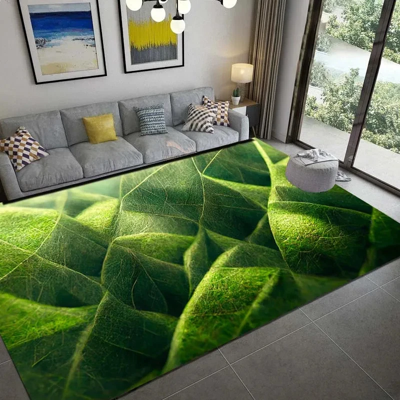 夏の緑のヤシの葉のカーペット、草の敷物、熱帯の葉の敷物、リビ - Commercial Kitchen Mats のレビューと価格