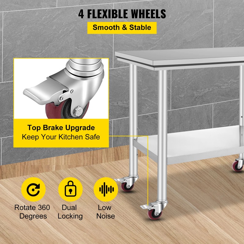 【プレミアム】SucceBuy ステンレス製キッチン作業棚  - Commercial Kitchen Bench のレビューと価格