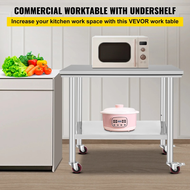 【プレミアム】SucceBuy ステンレス製キッチン作業棚  - Commercial Kitchen Bench のレビューと価格